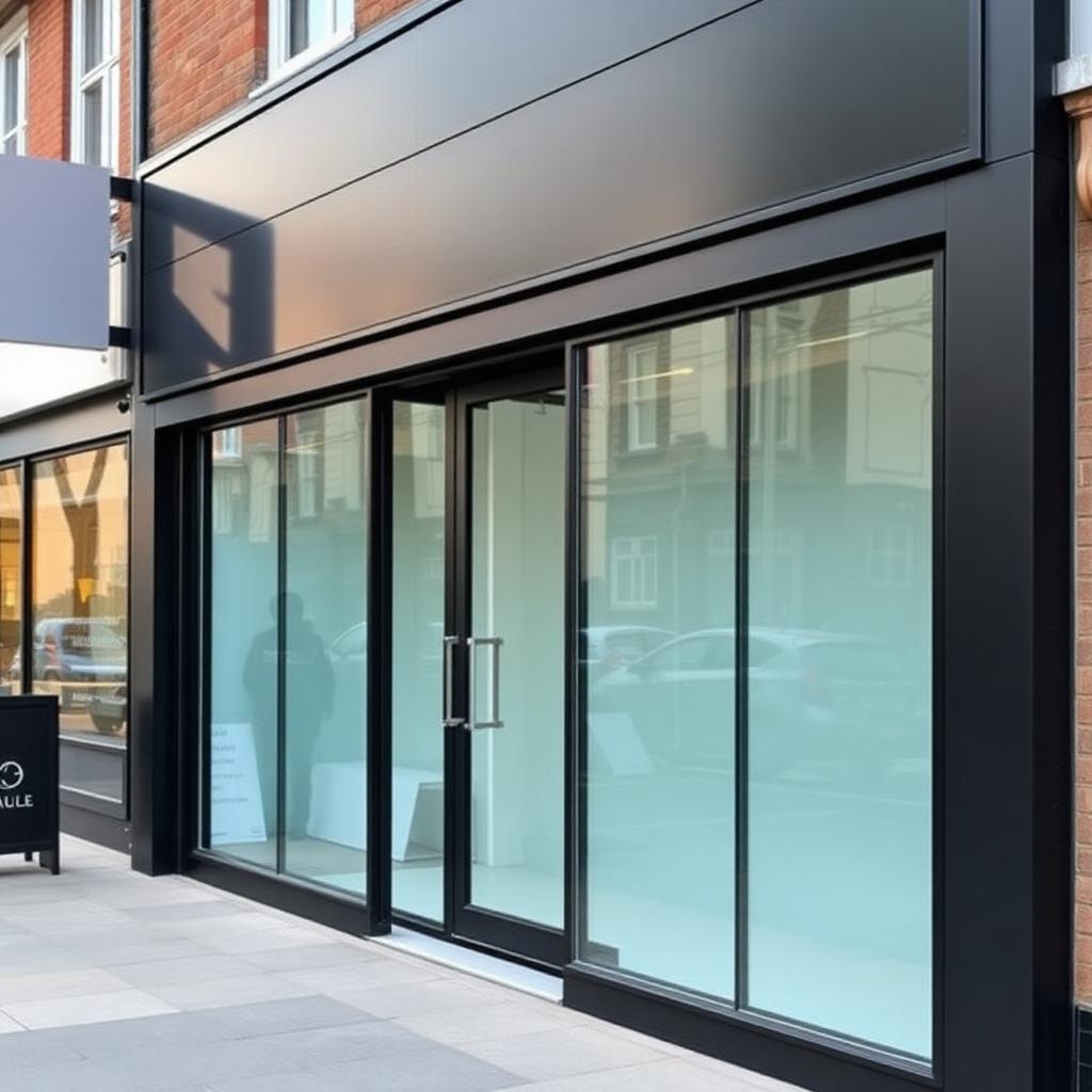 Aluminium shopfront install completed in Birmingham