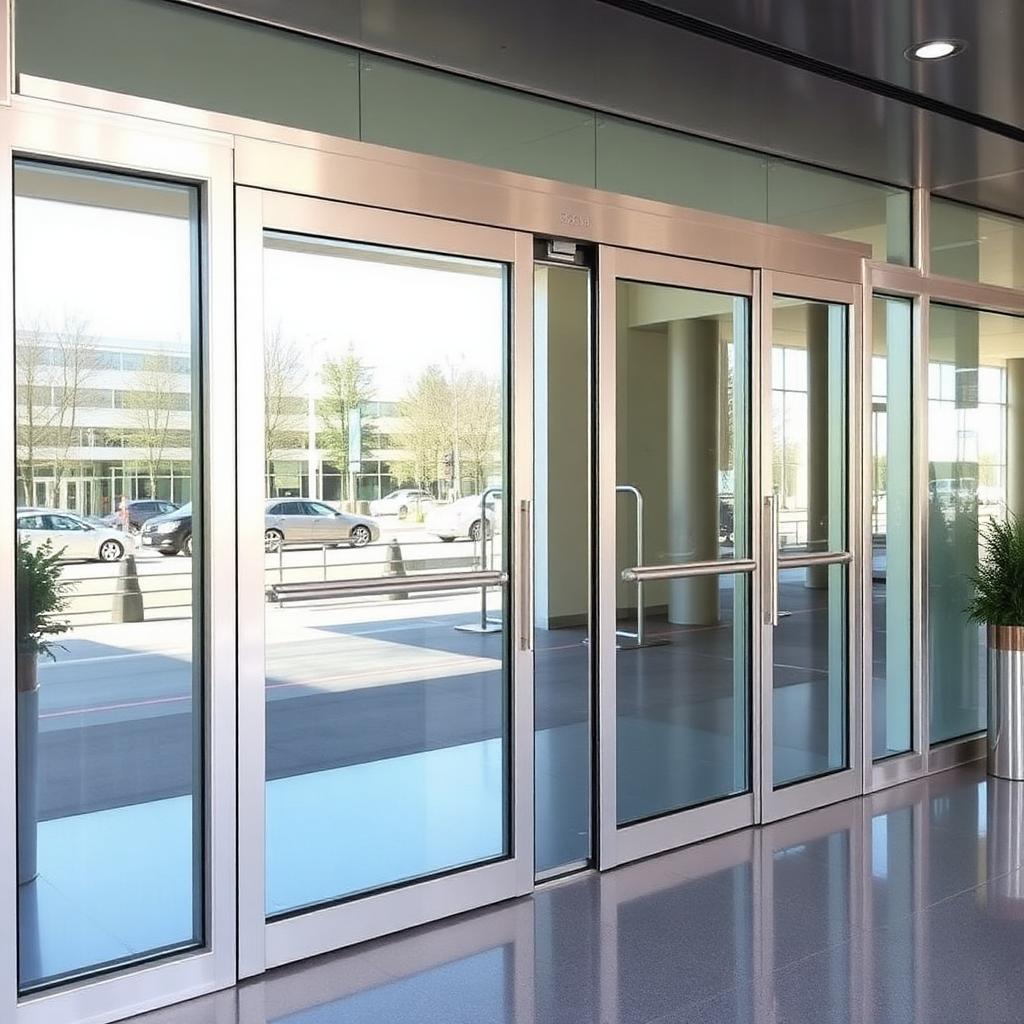 Automatic sliding glass doors