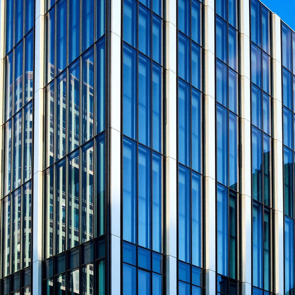 Aluminium curtain walling facade