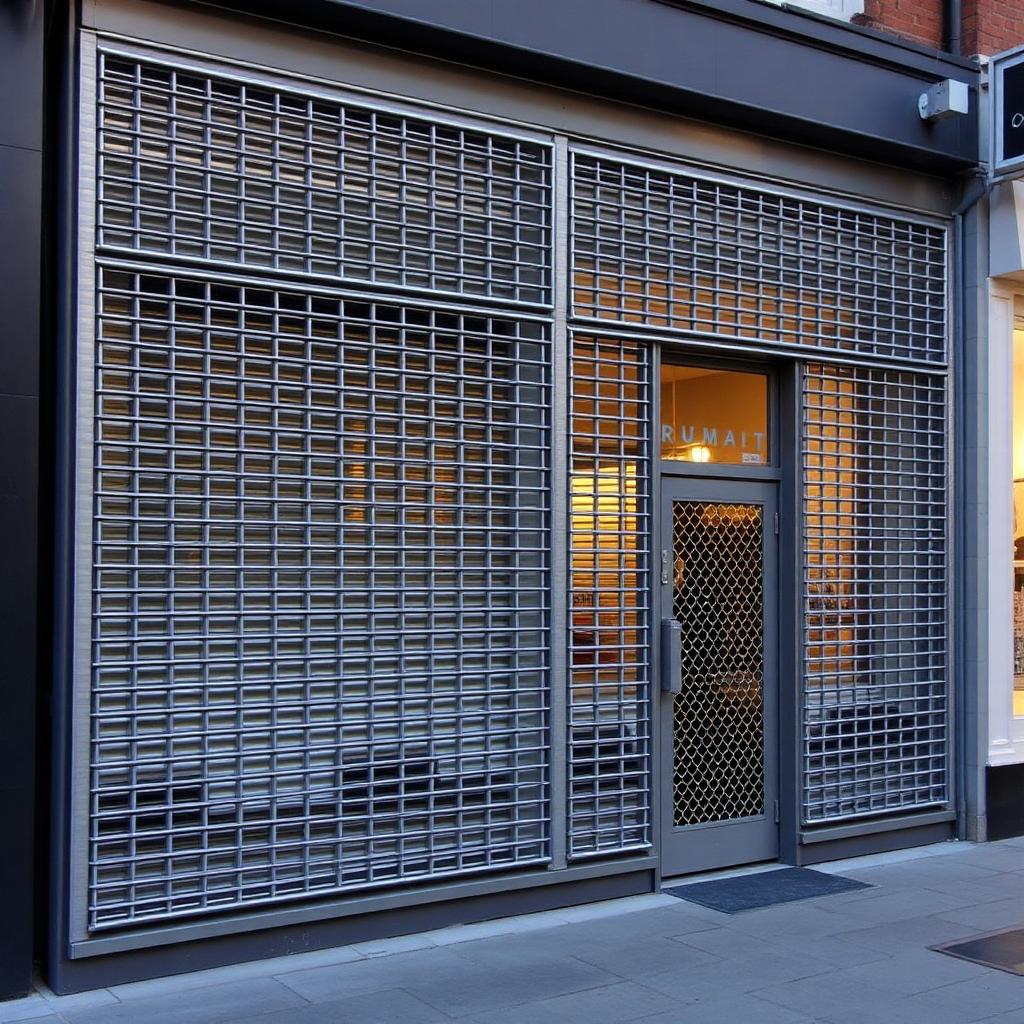Security grille on commercial shopfront